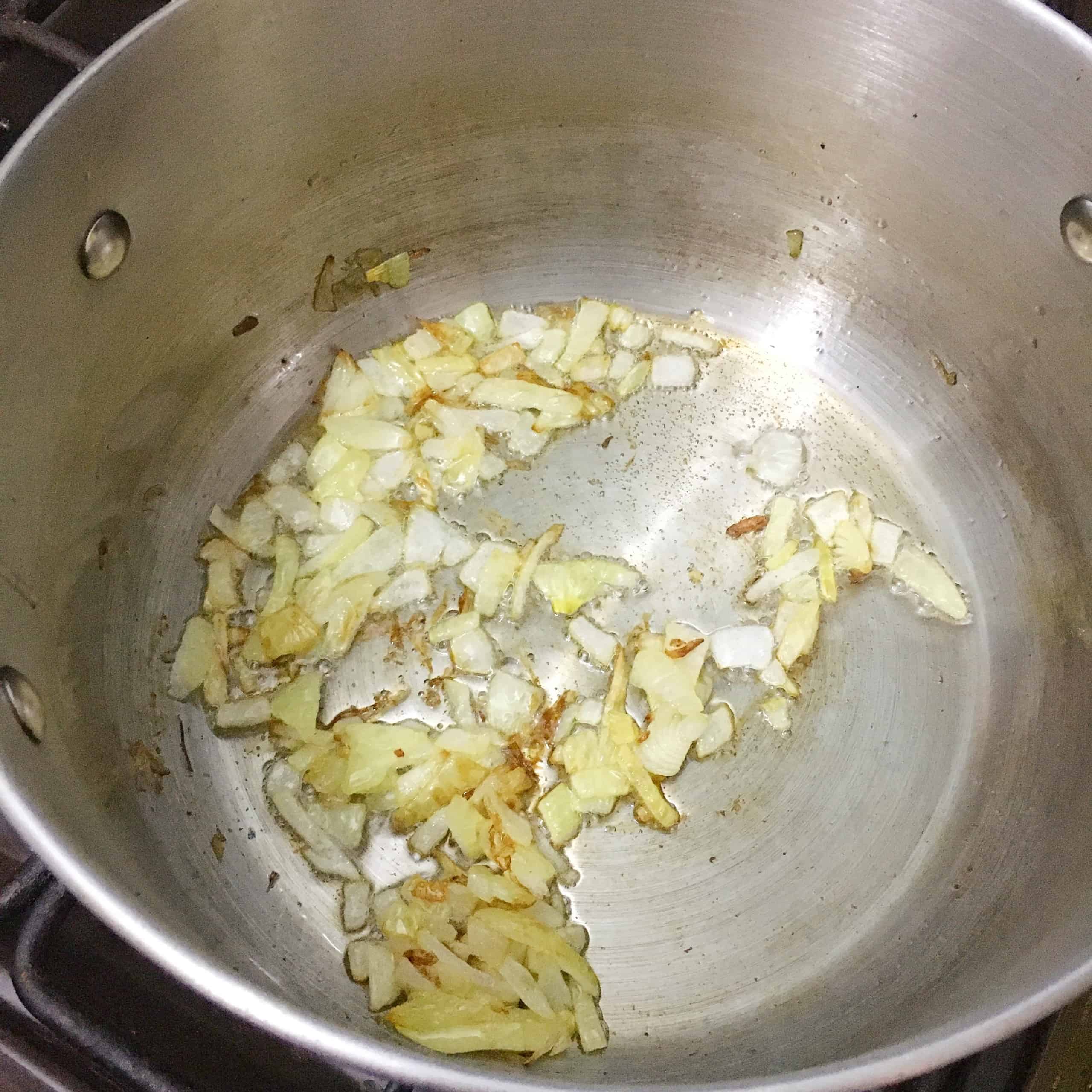 Frying onions
